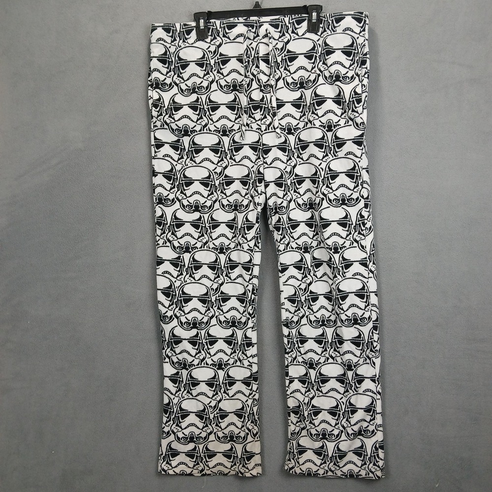 Star Wars Pajama Pants Mens XL Back White Stormtrooper Straight Leg Sleepwear